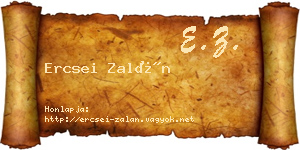 Ercsei Zalán névjegykártya