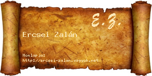 Ercsei Zalán névjegykártya